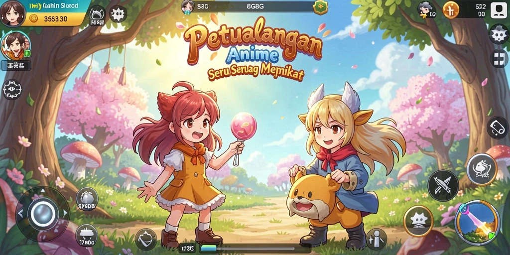 Tampilan gameplay epik dari 8G8G dengan karakter Anime.