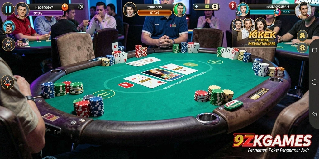 Screenshot gameplay Poker di 9ZKGAMES yang menampilkan momen seru.