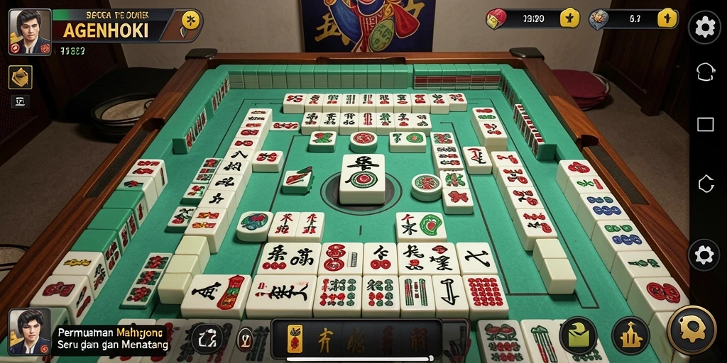 Gameplay seru dalam AGENHOKI dengan visual Mahjong yang memukau.