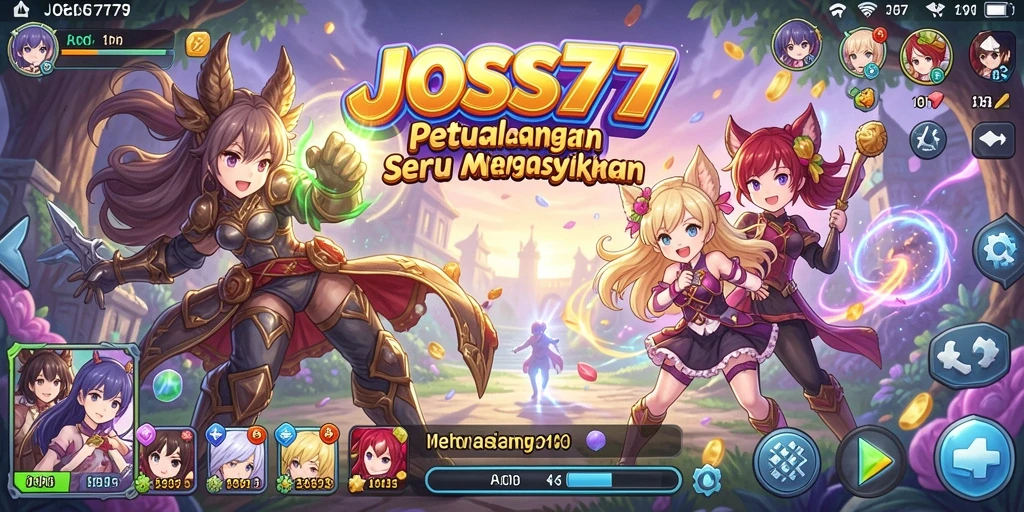 Screenshot gameplay JOSS777 menampilkan karakter anime yang sedang beraksi.