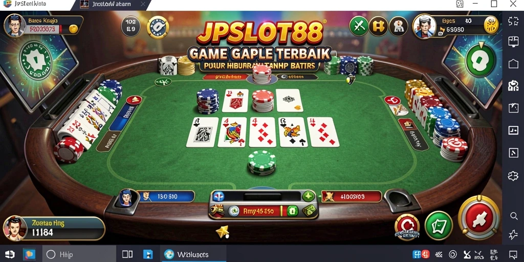 Tampilan gameplay JPSLOT88 yang seru dan interaktif dalam permainan Gaple.