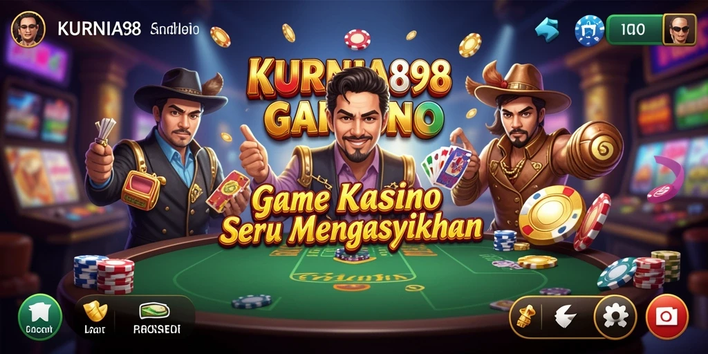 Menampilkan gameplay seru KURNIA898 di kasino online.