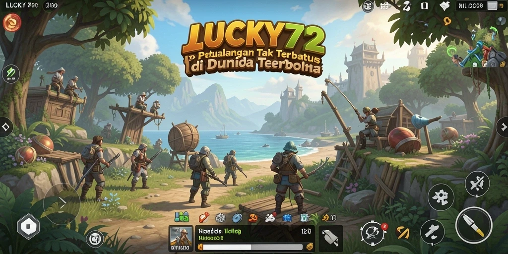 Tampilan gameplay LUCKY72 yang menampilkan eksplorasi dunia terbuka.