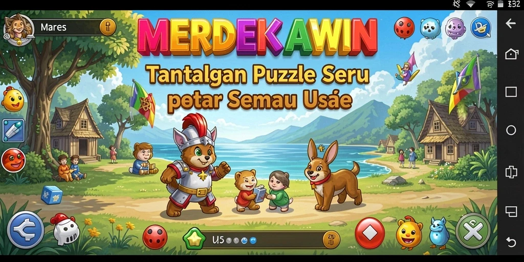 Tampilan gameplay puzzle yang menarik dan penuh warna.