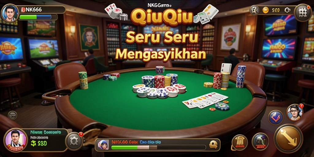 Tangkapan layar utama NK666 menampilkan gameplay seru QiuQiu.