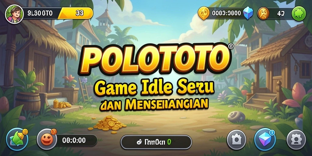 Screenshot gameplay POLOTOTO yang menampilkan proses pengembangan kerajaan.