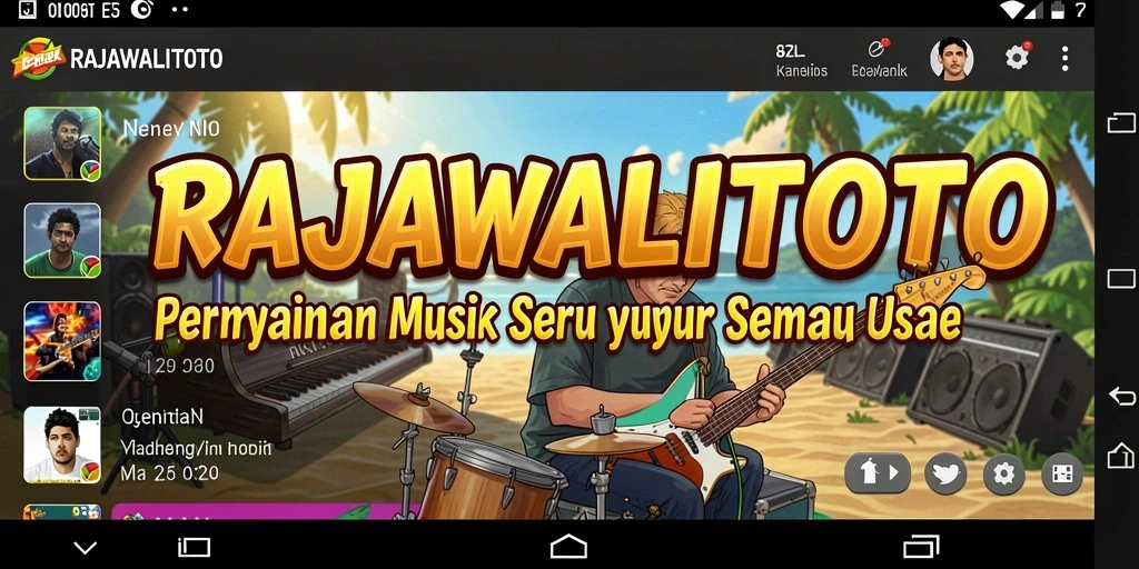 Tampilan gameplay RAJAWALITOTO dengan berbagai lagu yang dapat dimainkan.
