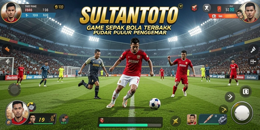 Screenshot gameplay <strong>SULTANTOTO</strong> menampilkan aksi mendebarkan di lapangan sepak bola.