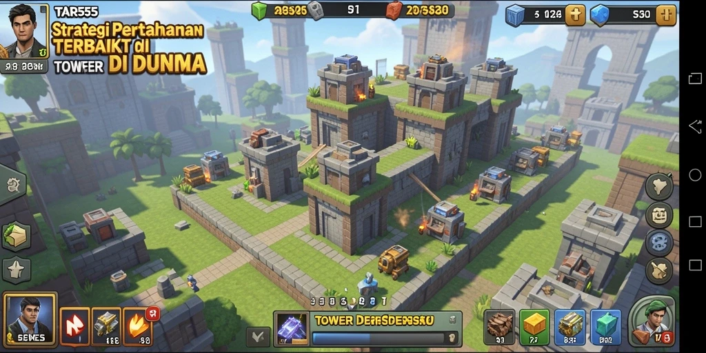 Tampilan gameplay yang mendebarkan di TAR555, menampilkan strategi pertahanan yang cerdas.