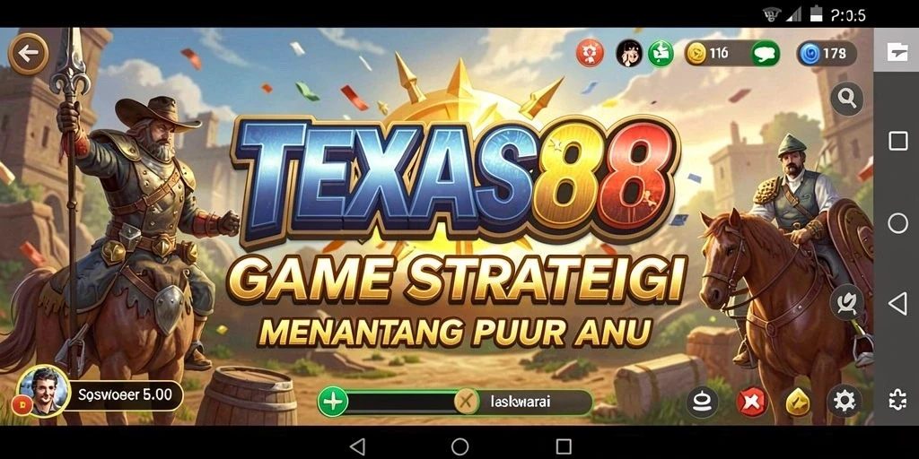 Tampilan permainan TEXAS88 yang mendebarkan dan penuh strategi.