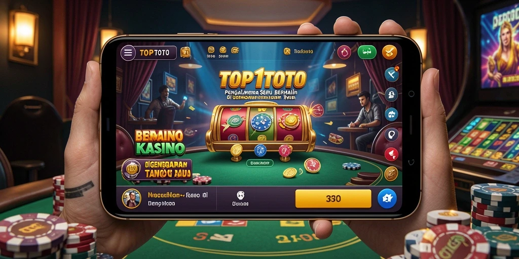 Screenshot utama TOP1TOTO menampilkan gameplay Kasino yang mendebarkan.