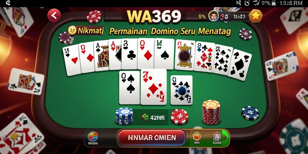 Screenshot utama WA369 menampilkan suasana seru permainan Domino.