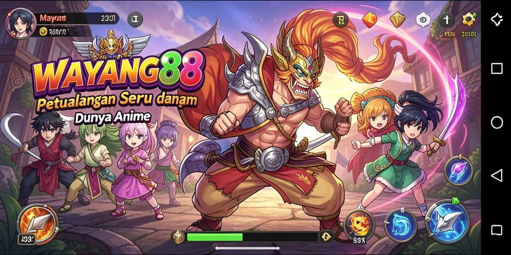 Tangkapan layar gameplay WAYANG88 yang memukau dengan karakter Anime.