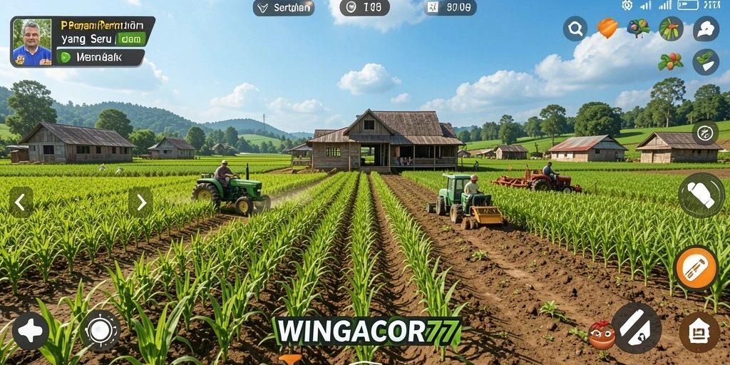 Tampilan gameplay dari WINGACOR77 yang seru dalam bertani.